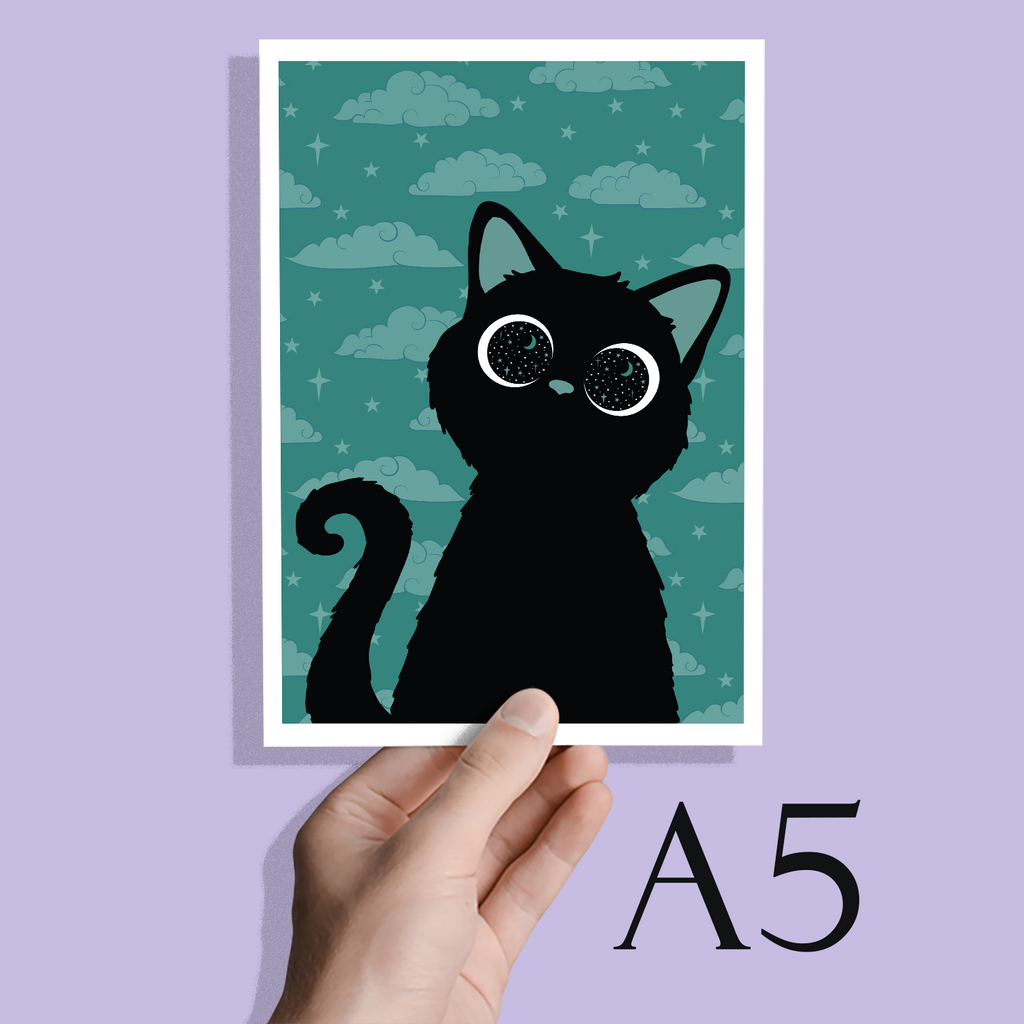 Cosmic Kitten (green) Art Print