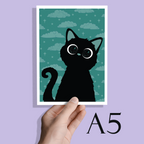 Cosmic Kitten (green) Art Print