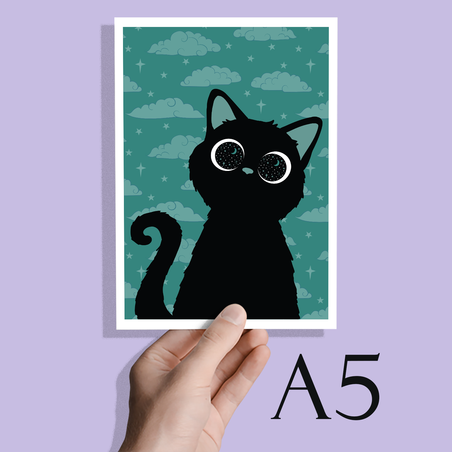 Cosmic Kitten (green) Art Print