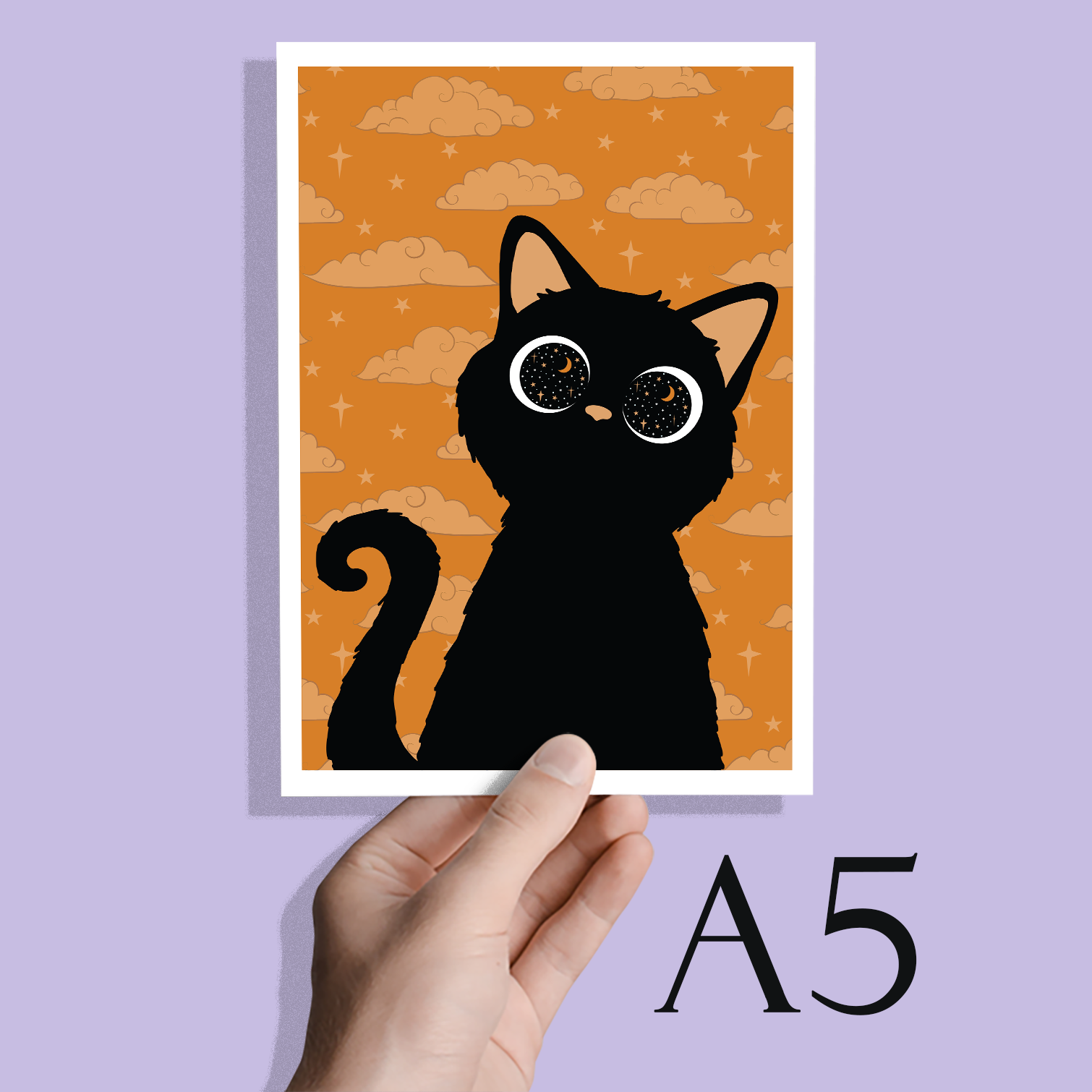 Cosmic Kitten (orange) Art Print