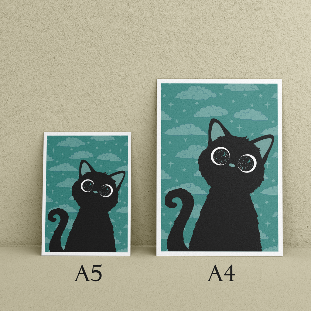 Cosmic Kitten (green) Art Print