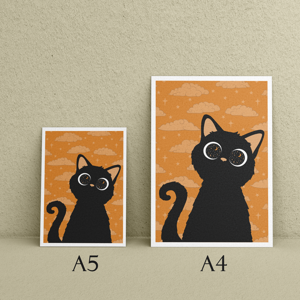 Cosmic Kitten (orange) Art Print