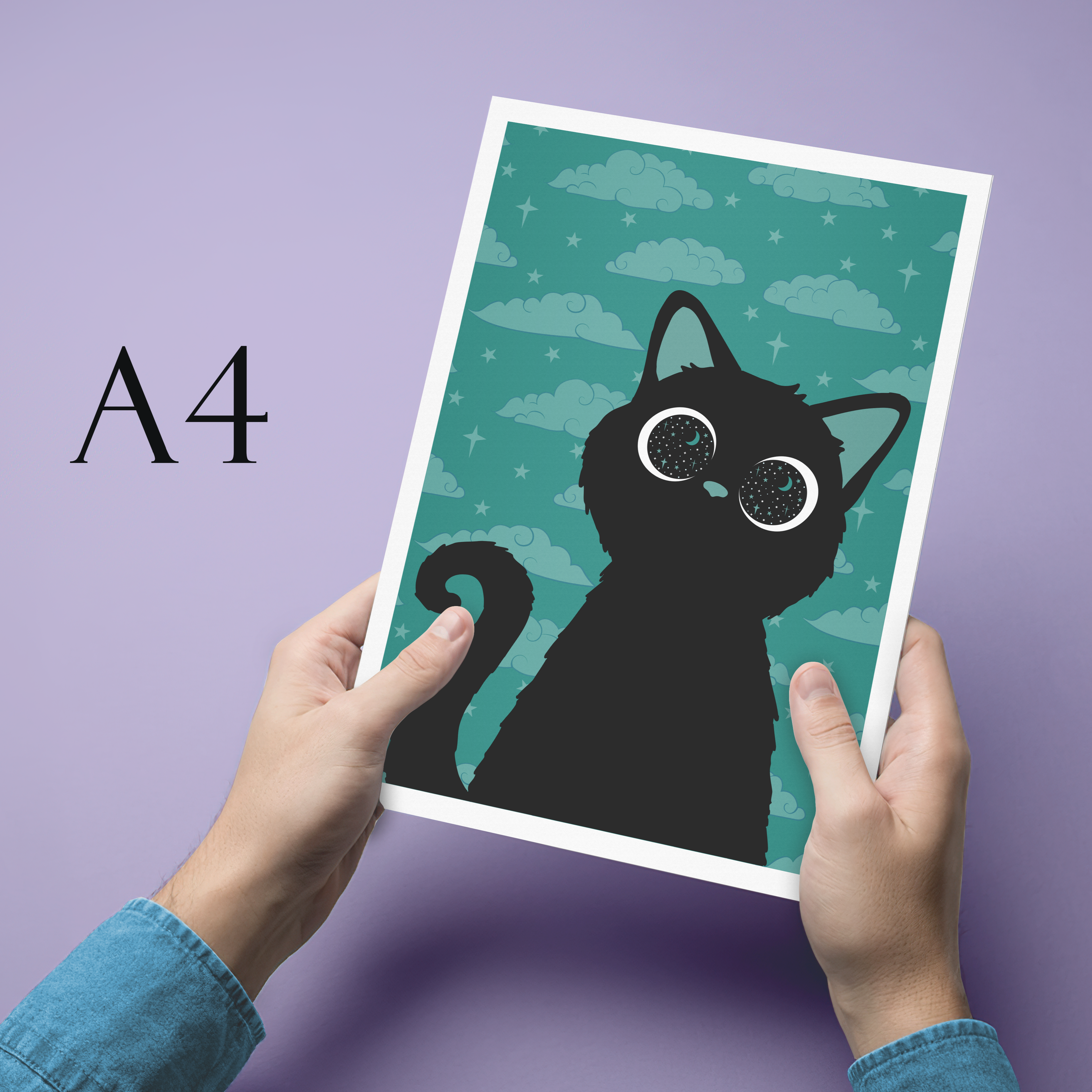 Cosmic Kitten (green) Art Print