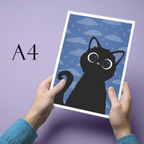 Cosmic Kitten (blue) Art Print