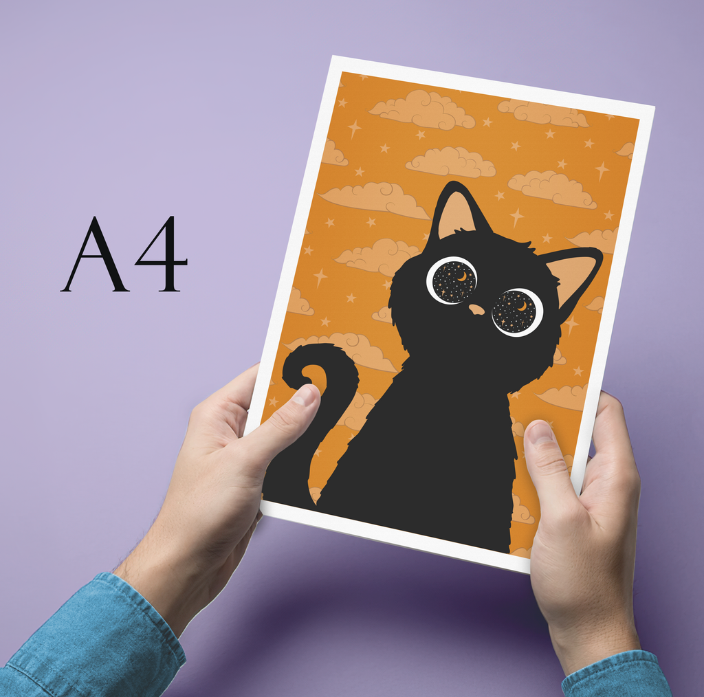 Cosmic Kitten (orange) Art Print