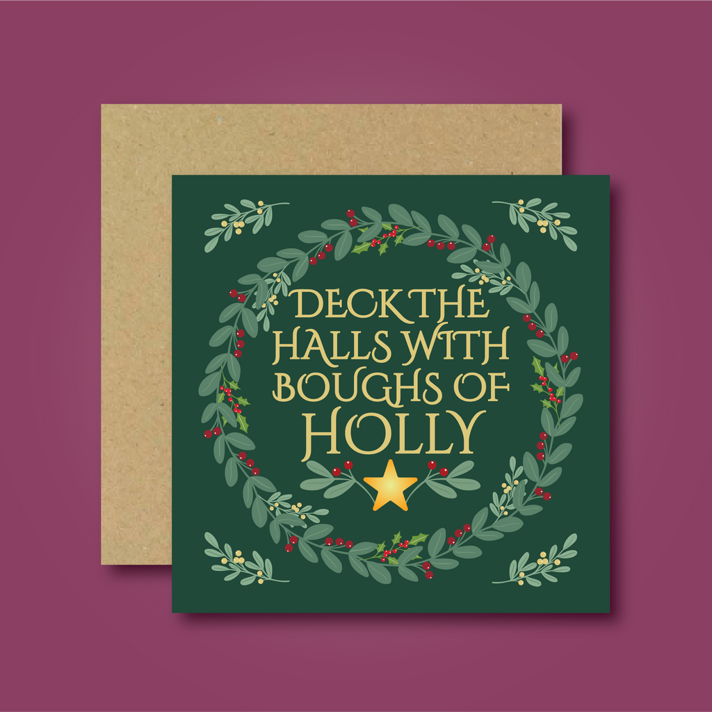 Deck the Halls Wreath Card
