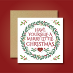 Merry Little Christmas Wreath Card