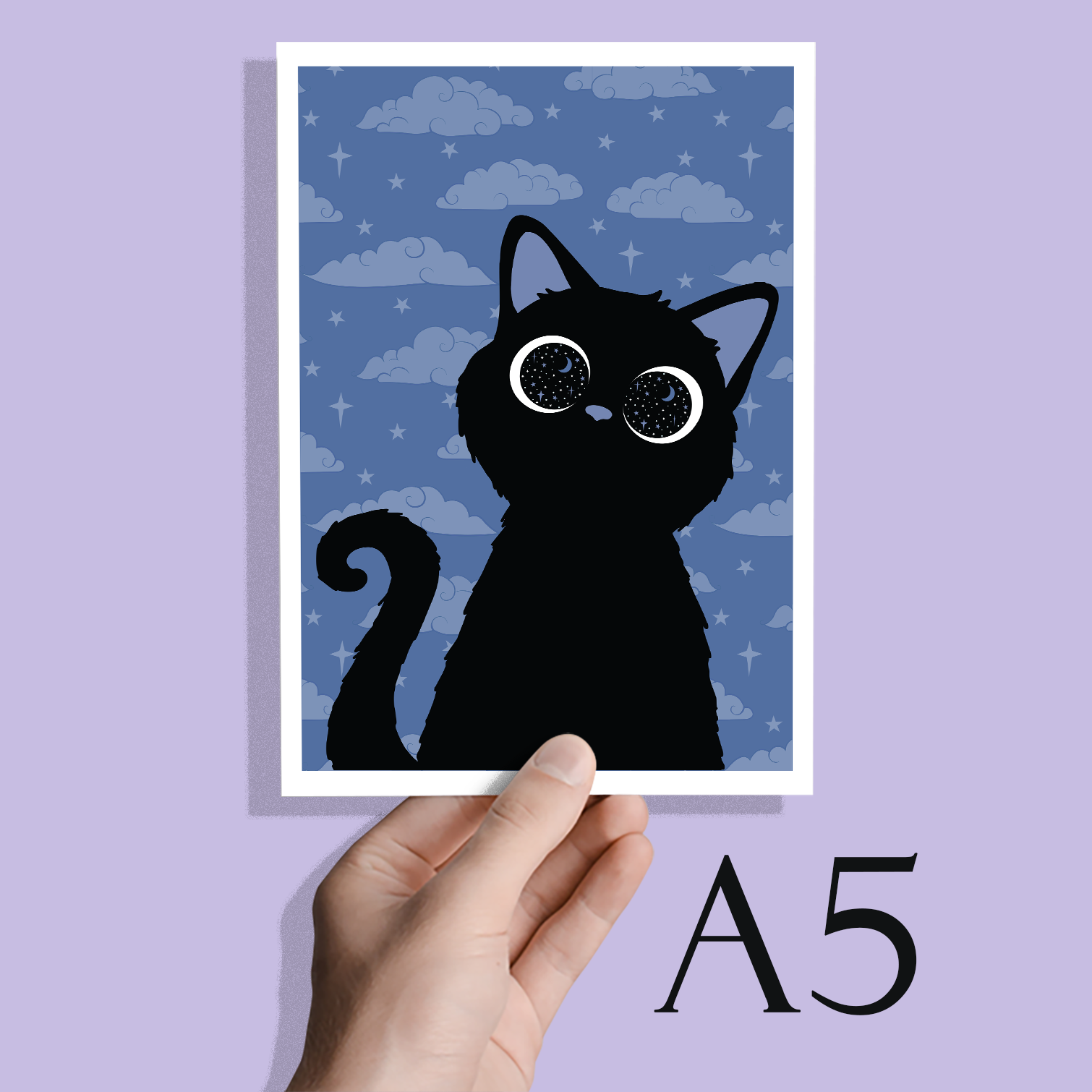 Cosmic Kitten (blue) Art Print