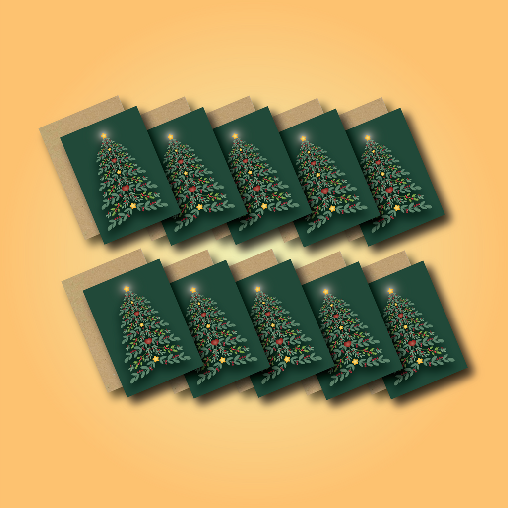 Branches of Joy (green) Greetings Card