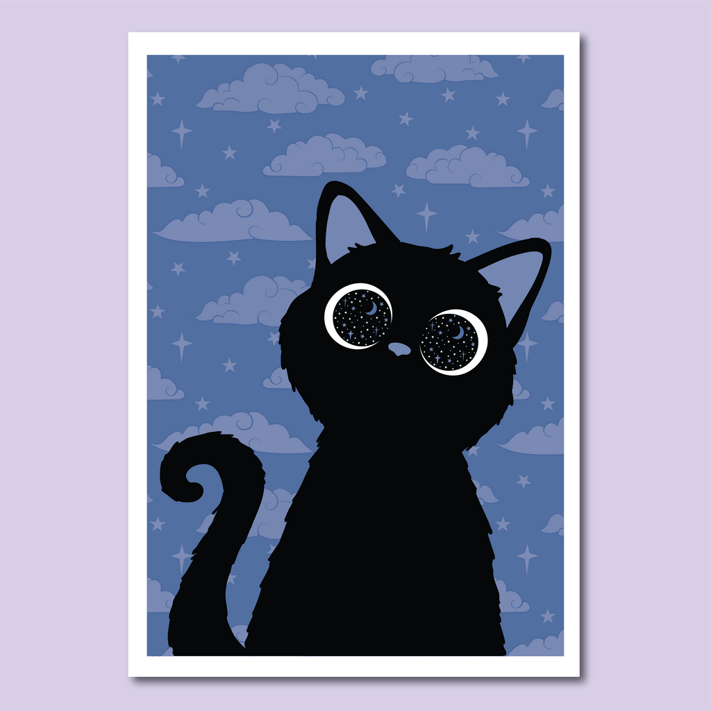 Cosmic Kitten (blue) Art Print