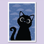 Cosmic Kitten (blue) Art Print
