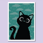 Cosmic Kitten (green) Art Print