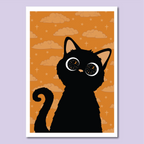 Cosmic Kitten (orange) Art Print