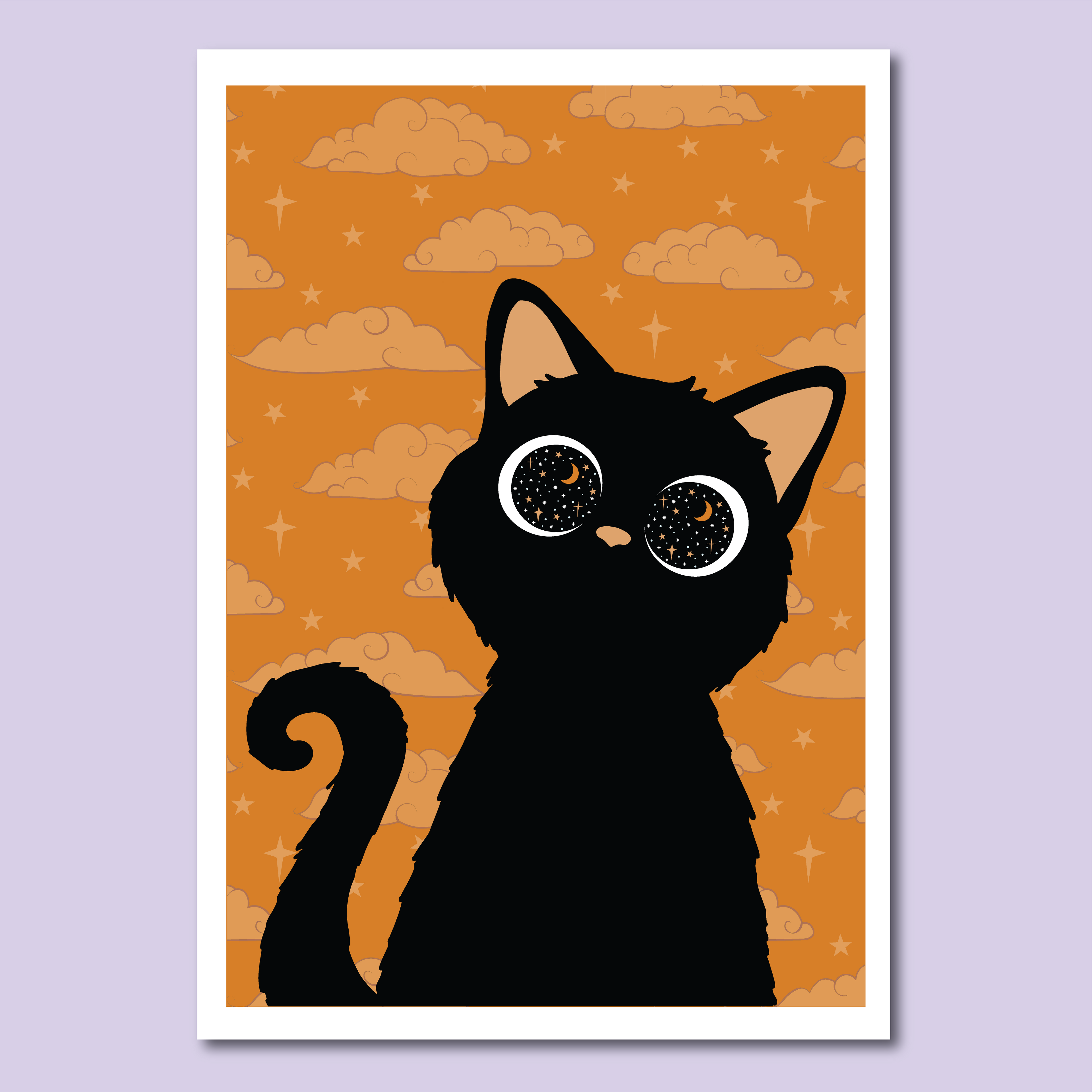 Cosmic Kitten (orange) Art Print