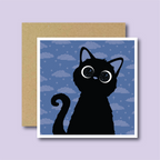 Cosmic Kitten (Blue) Greetings Card