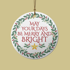 Merry & Bright Ceramic Ornament