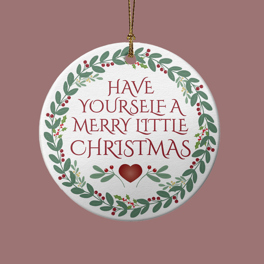Merry Little Christmas Ceramic Tree Ornament