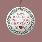 Merry Little Christmas Ceramic Tree Ornament