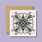 Petal Quartet Pink/Cream Greetings Card