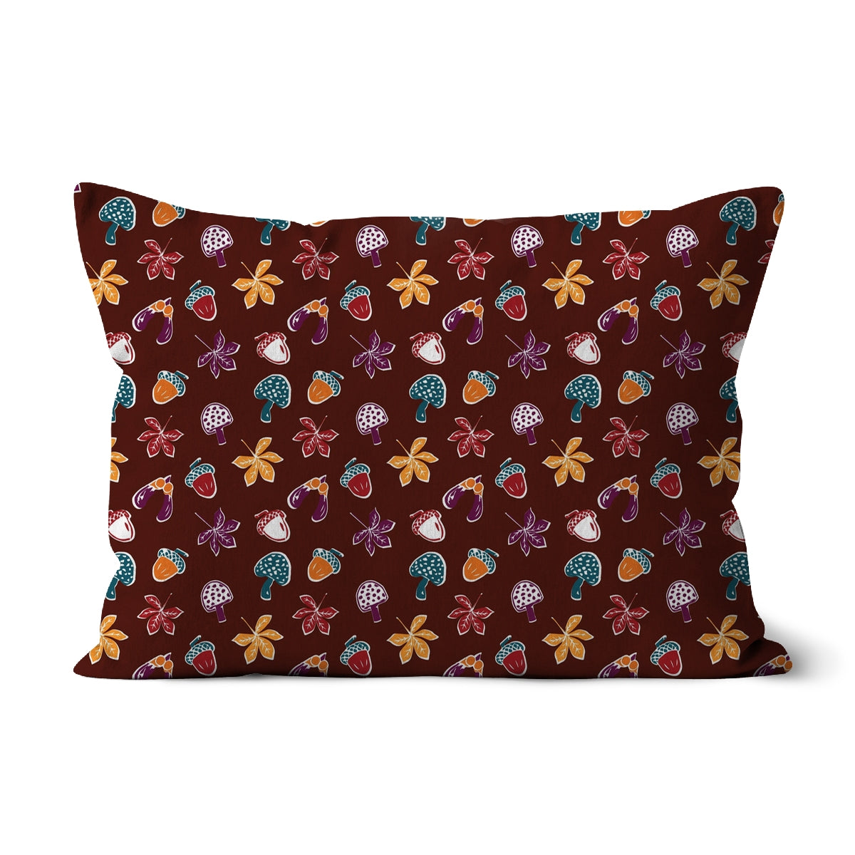 Woodland Walk Maroon Forest Cushion