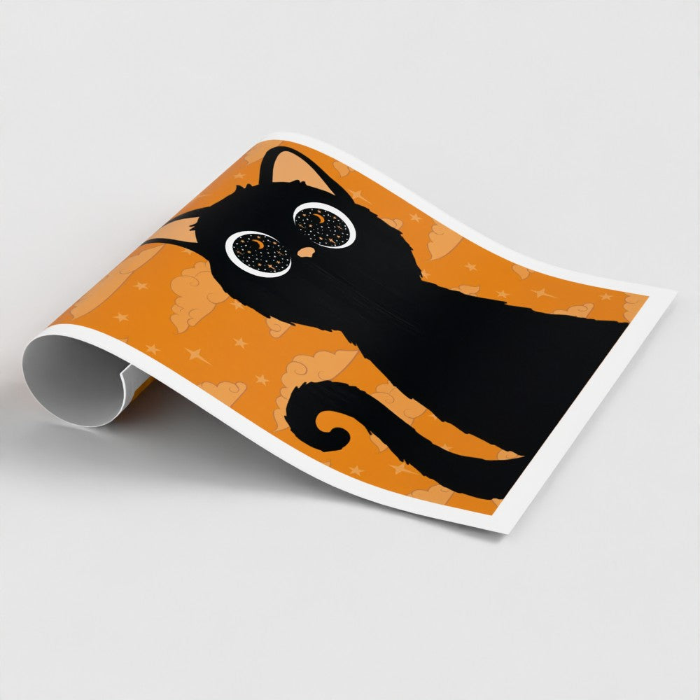 Cosmic Kitten (orange) Art Print