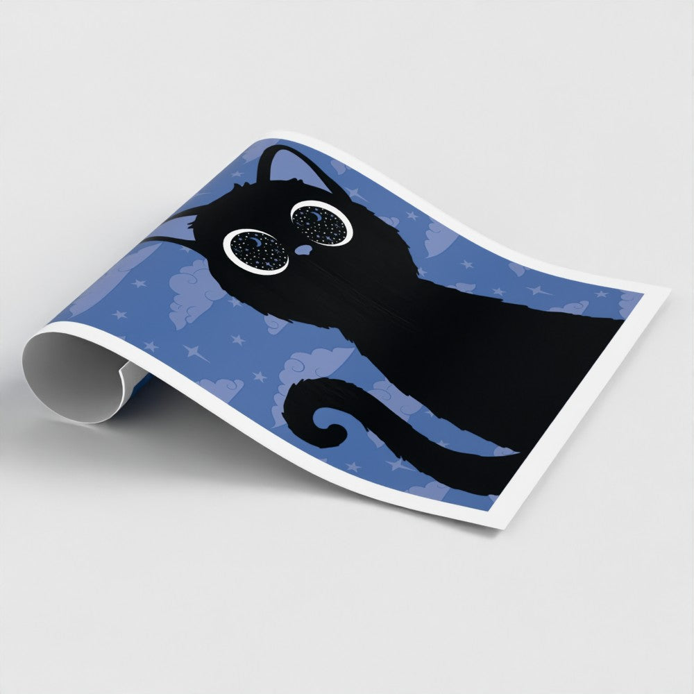 Cosmic Kitten (blue) Art Print