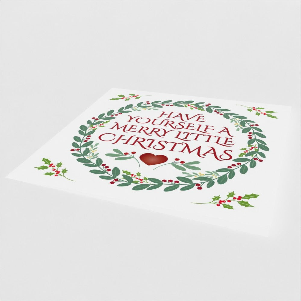 Merry Little Christmas Wreath Card