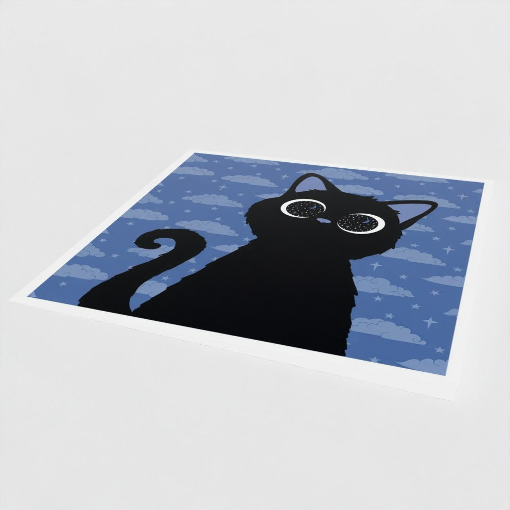 Cosmic Kitten (Blue) Greetings Card