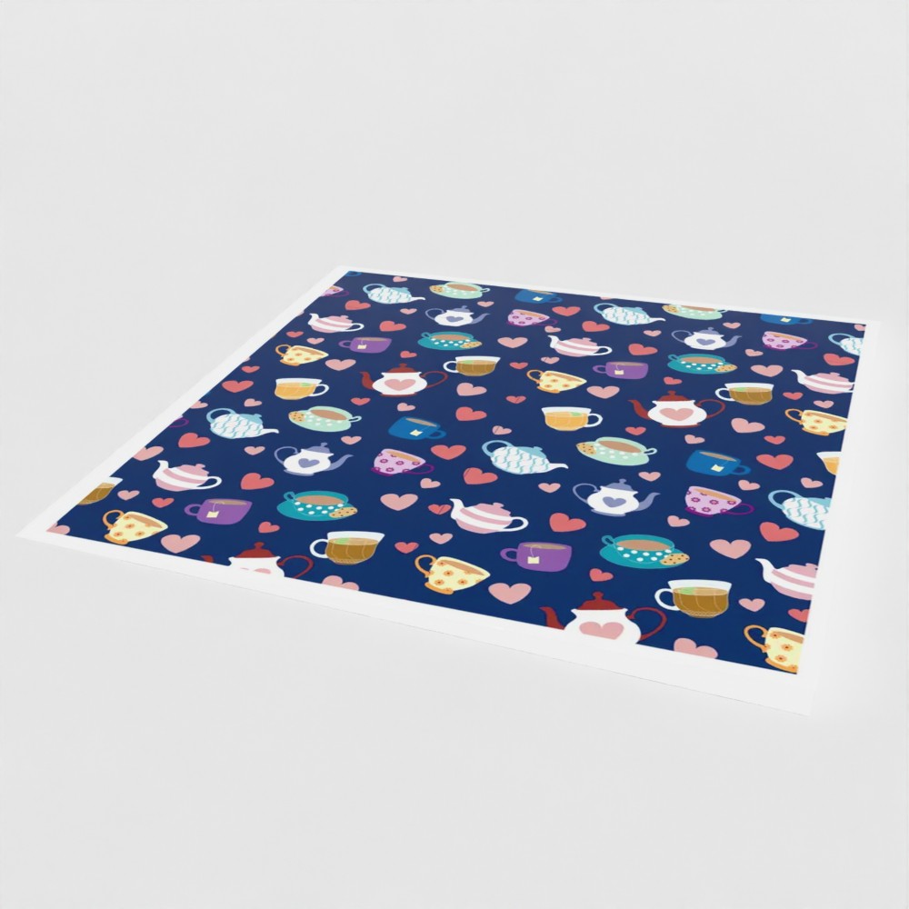 Blue Tea Party Greetings Card