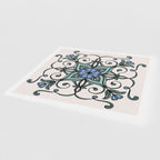 Petal Quartet Blue/Cream Greetings Card