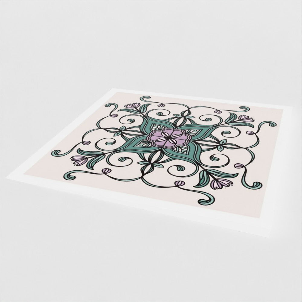 Petal Quartet Lilac/Cream Greetings Card