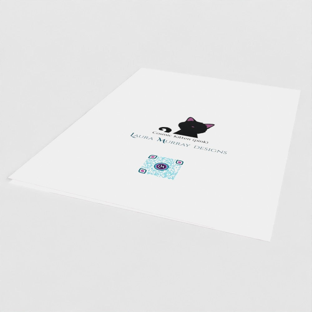 Cosmic Kitten (Pink) Greetings Card