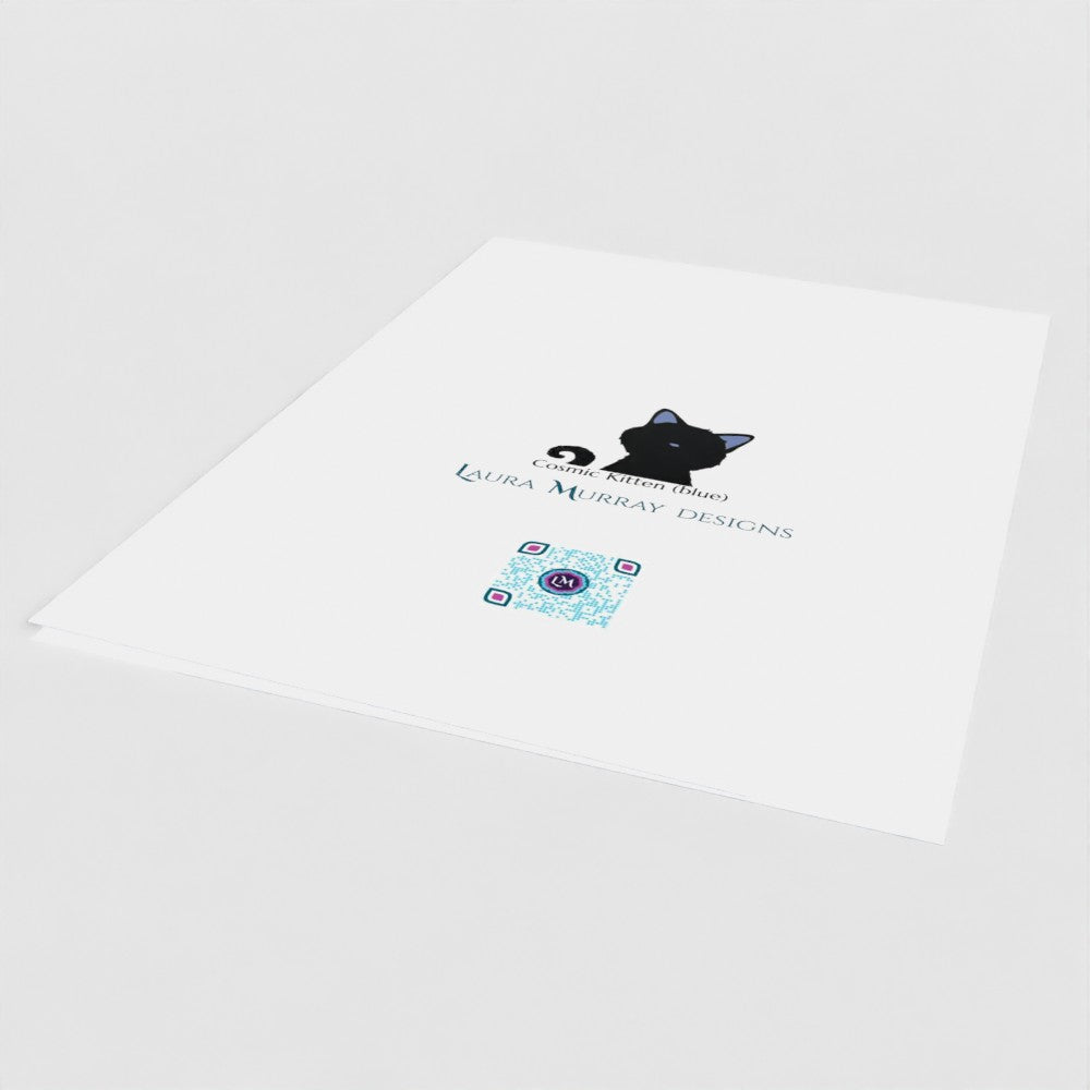 Cosmic Kitten (Blue) Greetings Card