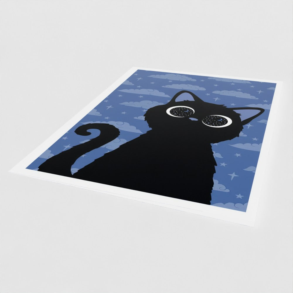 Cosmic Kitten (Blue) Greetings Card