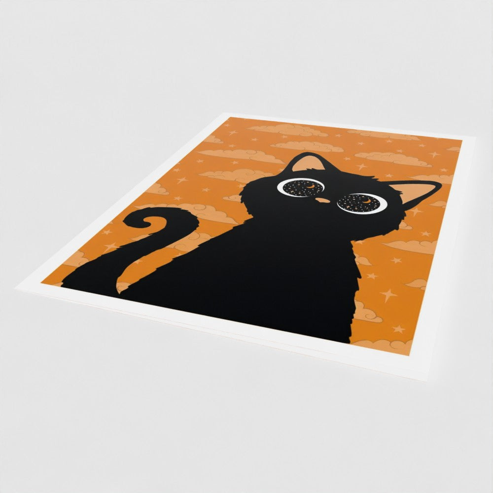 Cosmic Kitten (Orange) Greetings Card