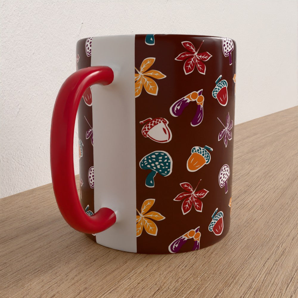 Woodland Walk Maroon Forest Mug