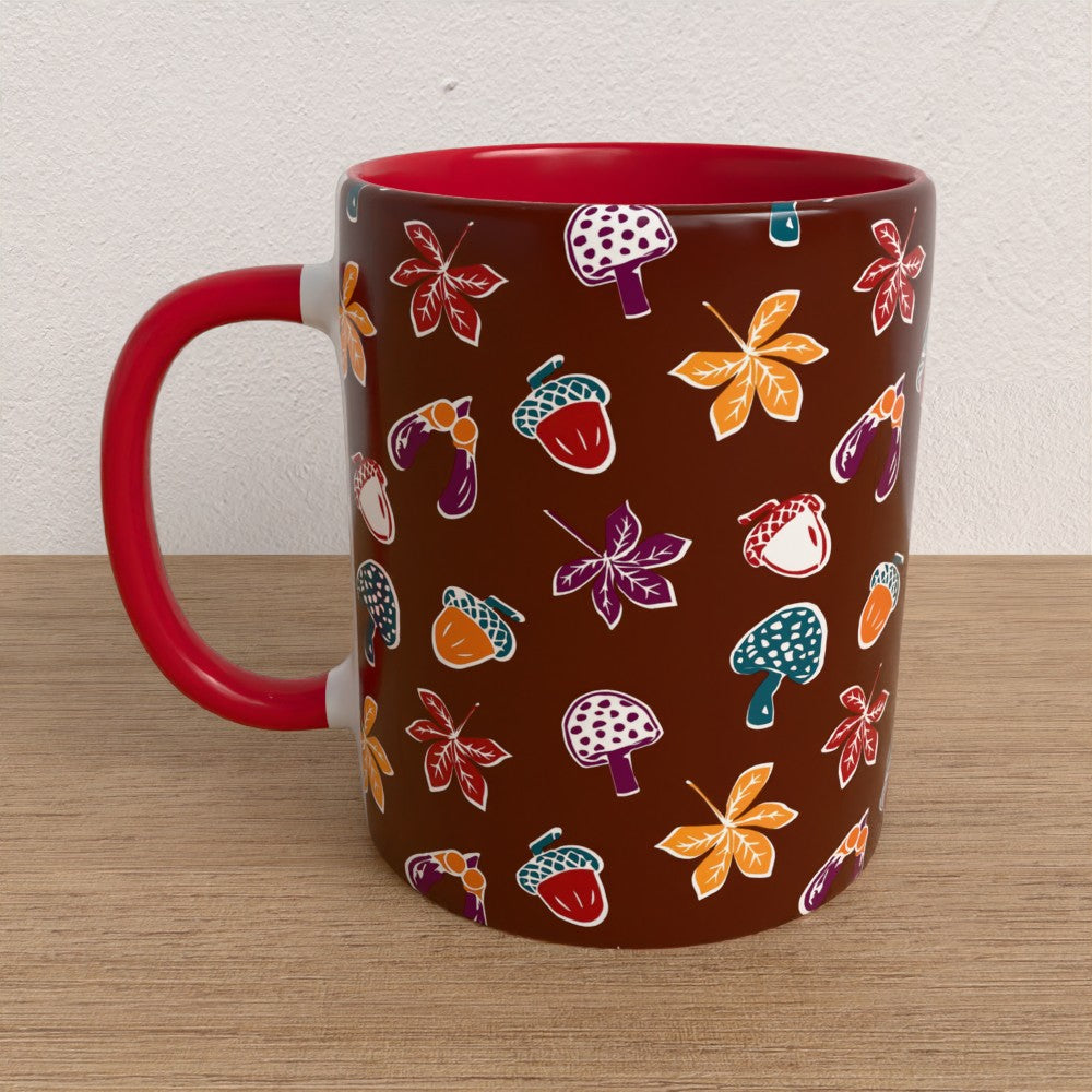 Woodland Walk Maroon Forest Mug