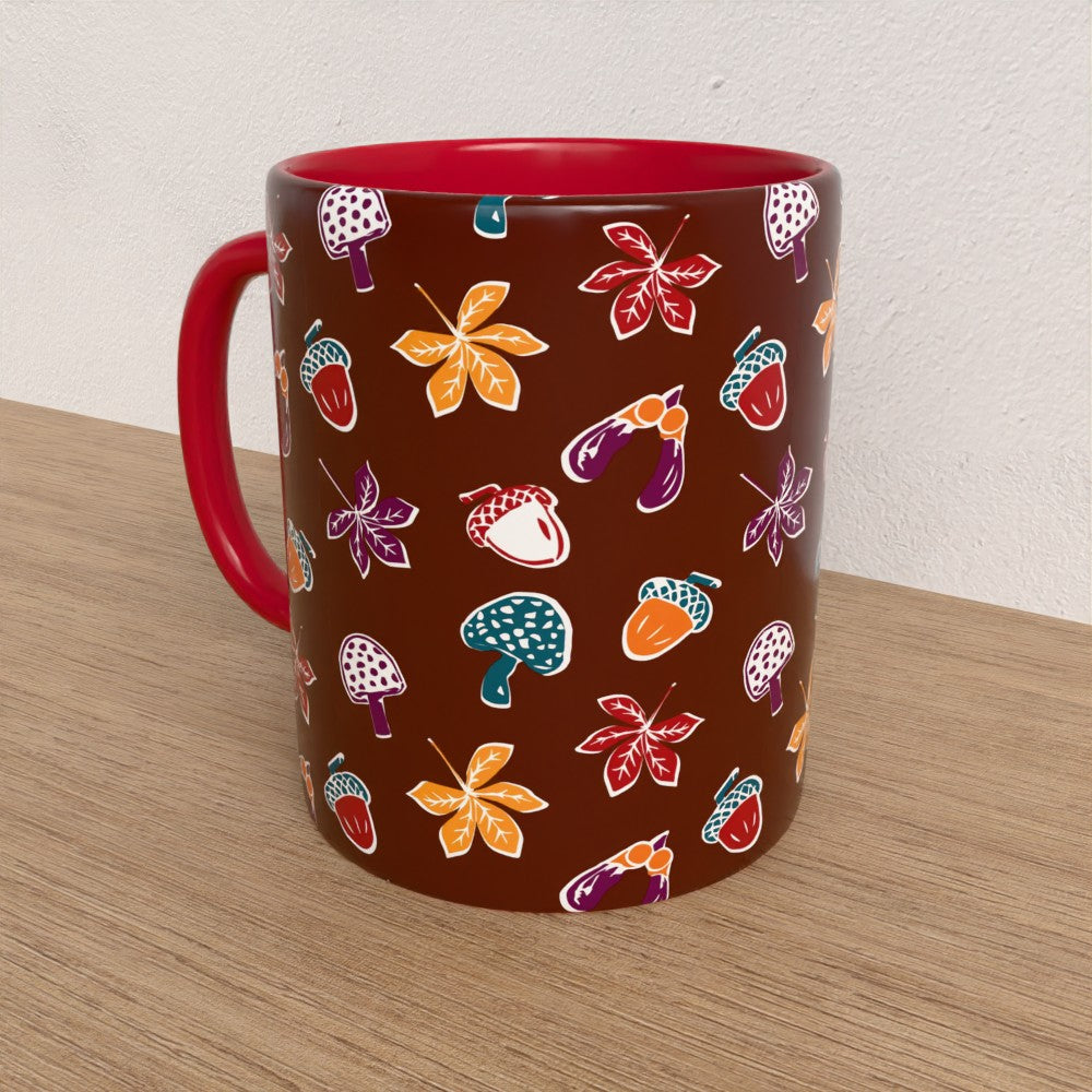 Woodland Walk Maroon Forest Mug