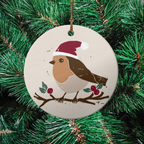 Christmas Robin Ceramic Ornament