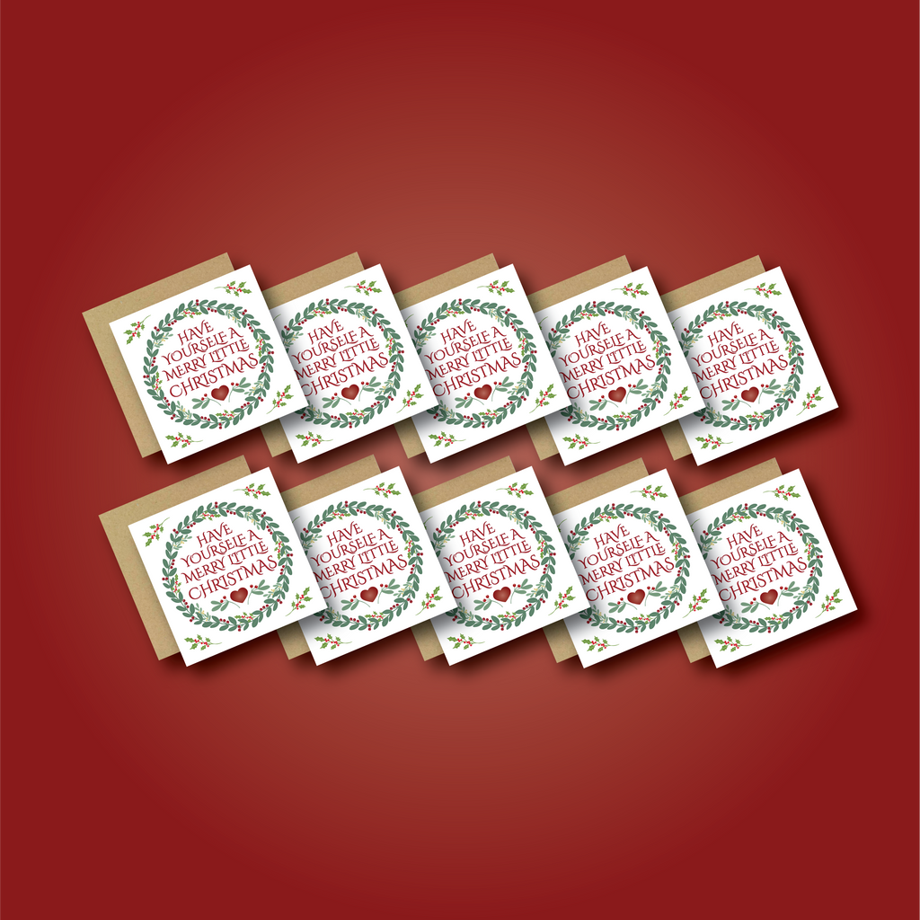 Merry Little Christmas Wreath Card