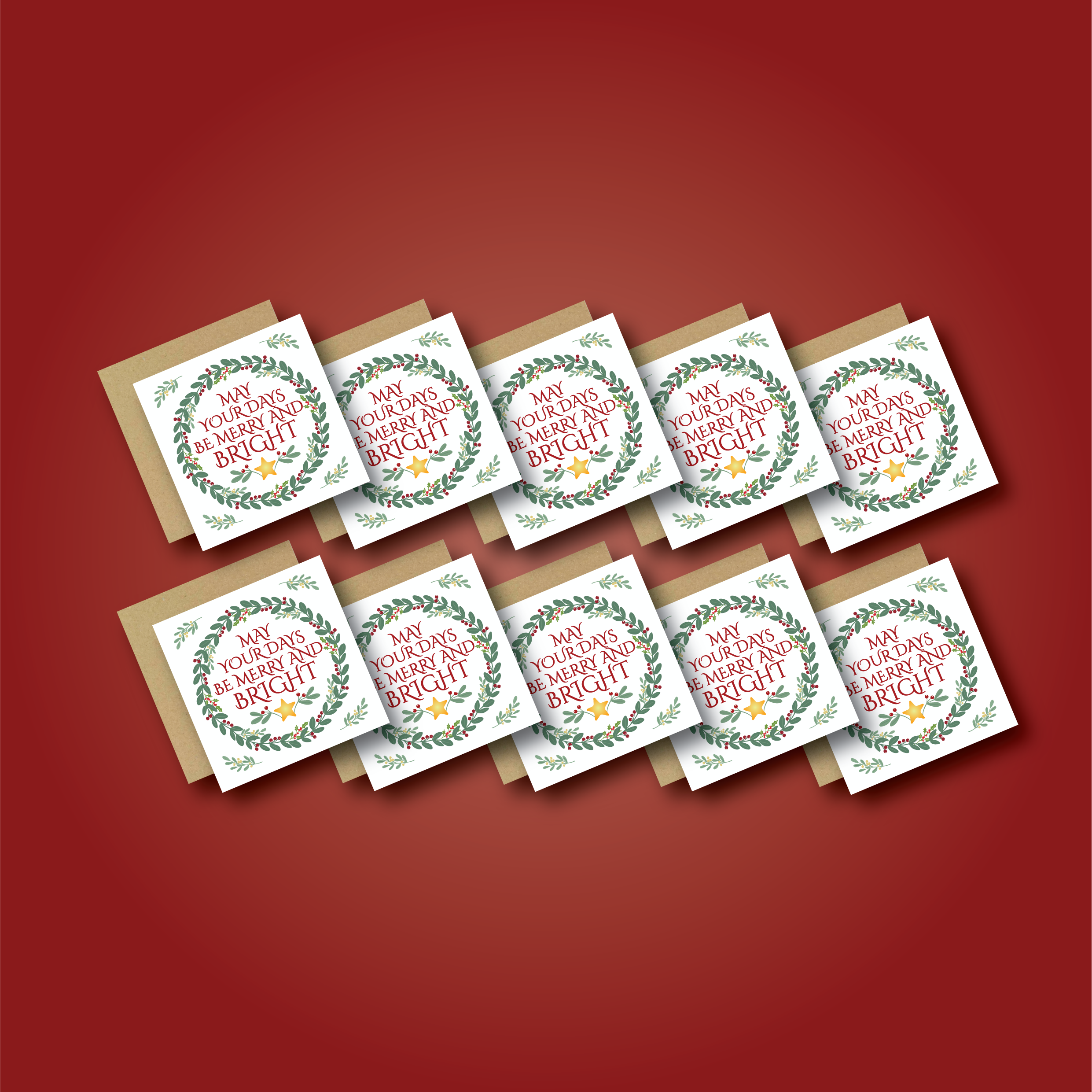 Merry & Bright Wreath Card