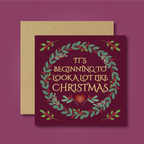 Beginning to Look Like Christmas Wreath Card