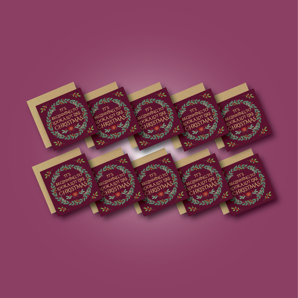 Beginning to Look Like Christmas Wreath Card